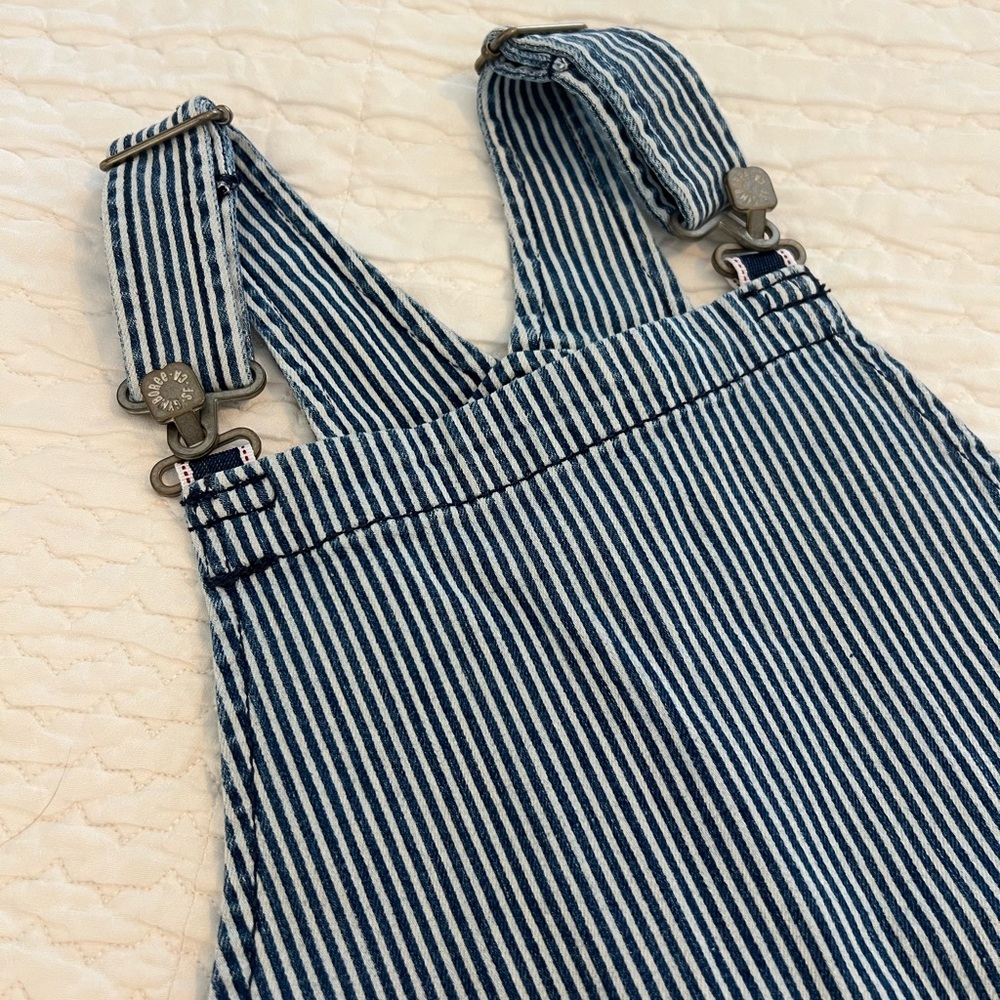 Gymboree, Striped Denim Overall Dress 👗, Size 6 - Picture 4 of 6